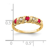 14k 2.75mm Ruby AA Diamond ring