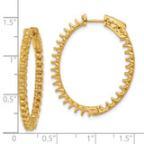 14K 2.9ct  58-2.3mm In/Out Oval Hoop w/ Safety Clasp Earring Mountings