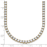 14k 20 carat Lab Grown Diamond VS/SI+ G+ Complete Round 20 inch Straight Tennis Necklace