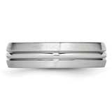 Chisel Cobalt Satin and Polished Grooved 6mm Band - CC-9C5A6790-1018