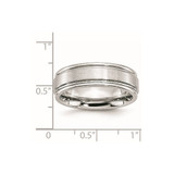 Chisel Cobalt Satin and Polished Ridged Edge 7mm Band - CC-8380B547-5978
