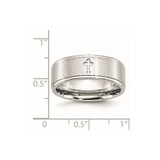 Chisel Cobalt Satin and Polished Ridged Edge 8mm Band - CC-018BF1EB-1433