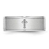 Chisel Cobalt Satin and Polished Ridged Edge 8mm Band - CC-326776D8-6126