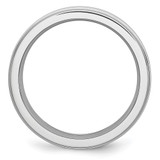 Chisel Cobalt Sterling Silver Inlay Satin and Polished 6mm Band - CC-CFFAFD47-5133