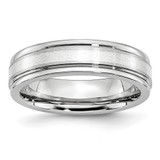 Chisel Cobalt Sterling Silver Inlay Satin and Polished 6mm Band - CC-D4952DBC-7045