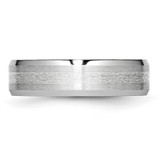 Chisel Cobalt Sterling Silver Inlay Satin and Polished 6mm Beveled Edge Band - CC-CF38F0DB-8701