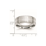 Chisel Cobalt Sterling Silver Inlay Satin and Polished Beveled Edge 8mm Band - CC-7695BE29-5268