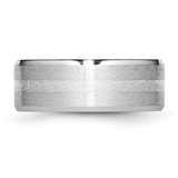 Chisel Cobalt Sterling Silver Inlay Satin and Polished Beveled Edge 8mm Band - CC-FDD65E04-1050