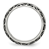 Chisel Stainless Steel Antiqued and Polished Swirl Design 7mm Band - SR-17EF743C-4153