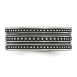 Chisel Stainless Steel Antiqued Gun Metal IP-plated Beaded 10mm Flat Band - SR-923D0723-9646