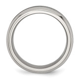 Chisel Stainless Steel Base with Brushed Black Ceramic Center Beveled Band - SR-0D8294FA-5571