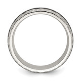 Chisel Stainless Steel Brushed and Hammered Black Carbon Fiber Inlay 7mm Band - SR-8A744D6E-3789