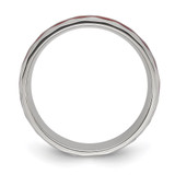 Chisel Stainless Steel Brushed and Hammered with Wood Inlay 8mm Band - SR-63F64898-9264