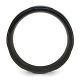Chisel Stainless Steel Brushed and Polished Black and Blue IP-plated 8mm Band - SR-56F85B66-2213