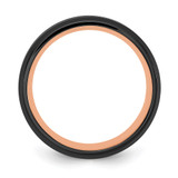 Chisel Stainless Steel Brushed and Polished Black and Rose IP-plated 8mm Band - SR-0E142B6F-7323