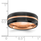 Chisel Stainless Steel Brushed and Polished Black and Rose IP-plated 8mm Band - SR-5D73ADB3-5586