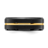 Chisel Stainless Steel Brushed and Polished Black and Yellow IP-plated 8mm Band - SR-086F16AC-8513