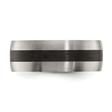 Chisel Stainless Steel Brushed and Polished Black Carbon Fiber Inlay 8mm Band - SR-7DEBBBF8-4890