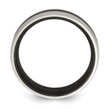 Chisel Stainless Steel Brushed and Polished Black Carbon Fiber Inlay 8mm Band - SR-83C15FD5-2906