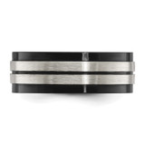 Chisel Stainless Steel Brushed and Polished Black IP-plated 8mm Band - SR-4E666EA5-7687