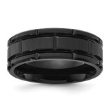 Chisel Stainless Steel Brushed and Polished Black IP-plated 8mm Band - SR-88F519B3-7934