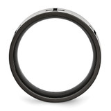 Chisel Stainless Steel Brushed and Polished Black IP-plated Crosses 7mm Band - SR-5B0D3EC4-1215