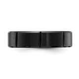 Chisel Stainless Steel Brushed and Polished Black IP-plated Grooved 6mm Band - SR-E9CD3A68-4243