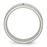 Chisel Stainless Steel Brushed and Polished Cross 8mm Ridged Edge Band - SR-767E4167-3180