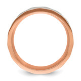 Chisel Stainless Steel Brushed and Polished Faceted Rose IP-plated 8mm Band - SR-650D4DD6-6375