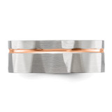 Chisel Stainless Steel Brushed and Polished Faceted Rose IP-plated 8mm Band - SR-9697CF5A-5946