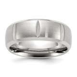Chisel Stainless Steel Brushed and Polished Grooved 8mm Band - SR-50F93DB9-6309