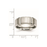 Chisel Stainless Steel Brushed and Polished Grooved 8mm Beveled Edge Band - SR-CE7DD9AC-6566