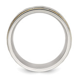 Chisel Stainless Steel Brushed and Polished Hammered Yellow IP-plated 8mm Band - SR-514C34D0-5096