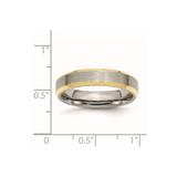 Chisel Stainless Steel Brushed and Polished Yellow IP-plated 5mm Beveled Edge Band - SR-3A9C2F42-6264