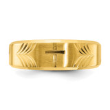 Chisel Stainless Steel Brushed and Polished Yellow IP-plated Diamond-cut Cross 8mm Tapered Band - SR-9C5BFCBB-6404
