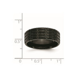 Chisel Stainless Steel Brushed Black IP-plated 8mm Grooved Band - SR-FFC1A3BB-8251