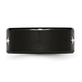 Chisel Stainless Steel Brushed Black IP-plated with Cross 9mm Band - SR-C118BBFB-9178