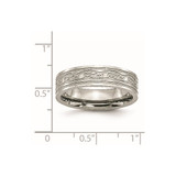 Chisel Stainless Steel Brushed Celtic Laser Etched 6mm Flat Band - SR-0AEB95D7-3174