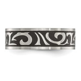 Chisel Stainless Steel Brushed Enameled Swirl Design 7mm Band - SR-D8739B0F-8704