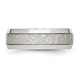 Chisel Stainless Steel Brushed Polished and Hammered 7.5mm Band - SR-2879DB73-1067