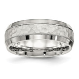 Chisel Stainless Steel Brushed Polished and Hammered 7.5mm Band - SR-71166FC7-6606