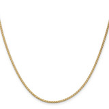 14K 20 inch 1.9mm Flat Wheat with Lobster Clasp Chain