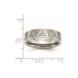 Chisel Stainless Steel Brushed with Engraved Trinity Symbol 6mm Band - SR-B7E62DCA-3452