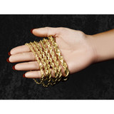 14K 20 inch 12mm Diamond-cut Rope with Fancy Lobster Clasp Chain