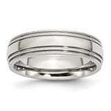 Chisel Stainless Steel Polished 6mm Grooved and Beaded Band - SR-164437BC-5598