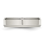 Chisel Stainless Steel Polished 6mm Ridged Edge Band - SR-69B704CF-5892
