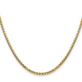 14K 20 inch 2.45mm Semi-Solid Round Box with Lobster Clasp Chain