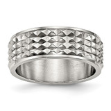 Chisel Stainless Steel Polished 8mm Studded Band - SR-B3DF1264-2584