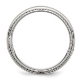 Chisel Stainless Steel Polished 8mm Textured Edged Band - SR-56D15745-9043
