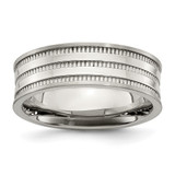 Chisel Stainless Steel Polished and Beaded 7mm Band - SR-E6820680-3054